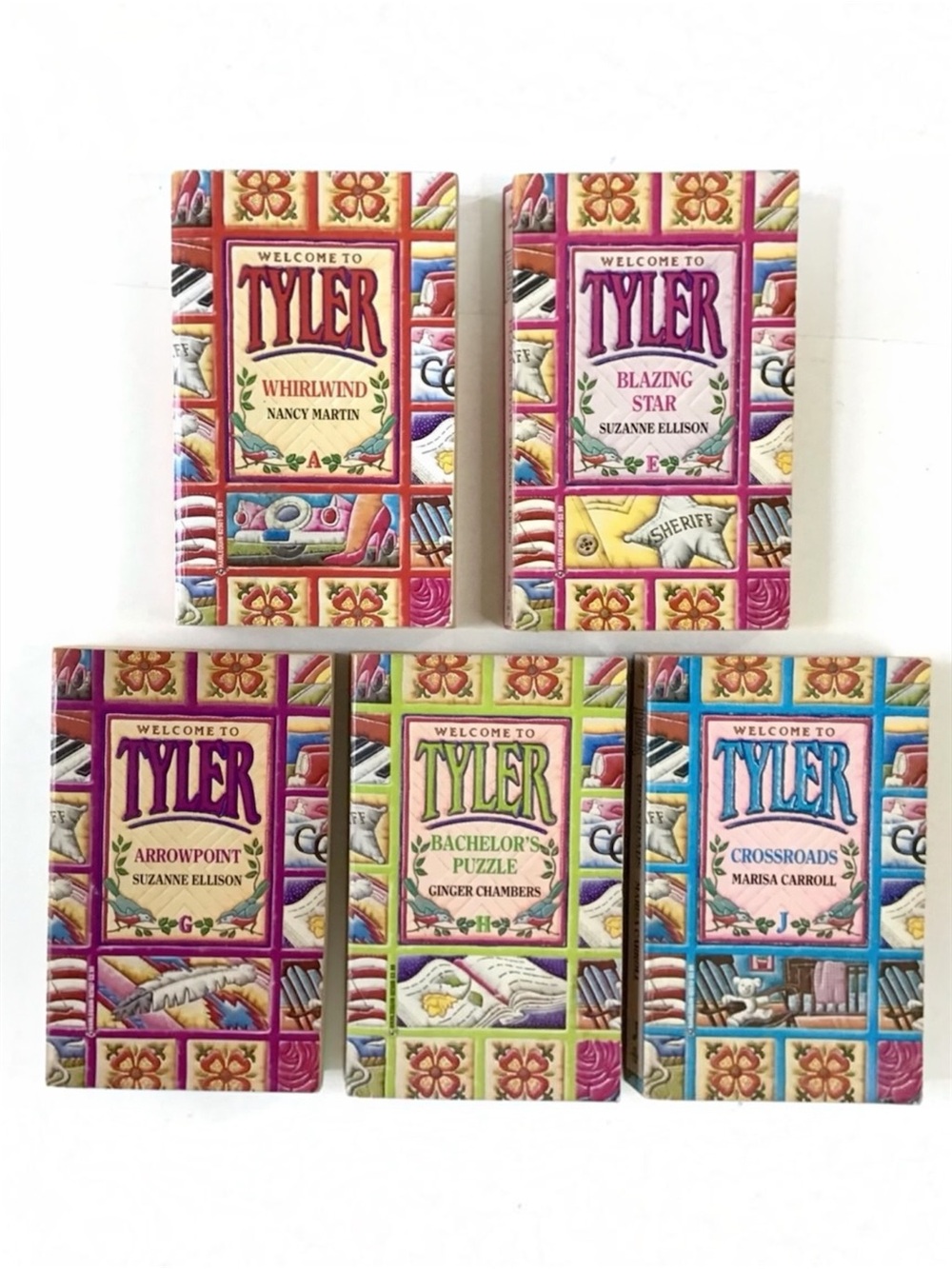 Vtg Welcome To Tyler Books Lot Of 5 Harlequin Romance Novels Paperback A E G H J